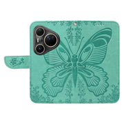 For Huawei Pura 80 Ultra 5G Swallowtail Butterfly Embossed Leather Phone Case(Green)