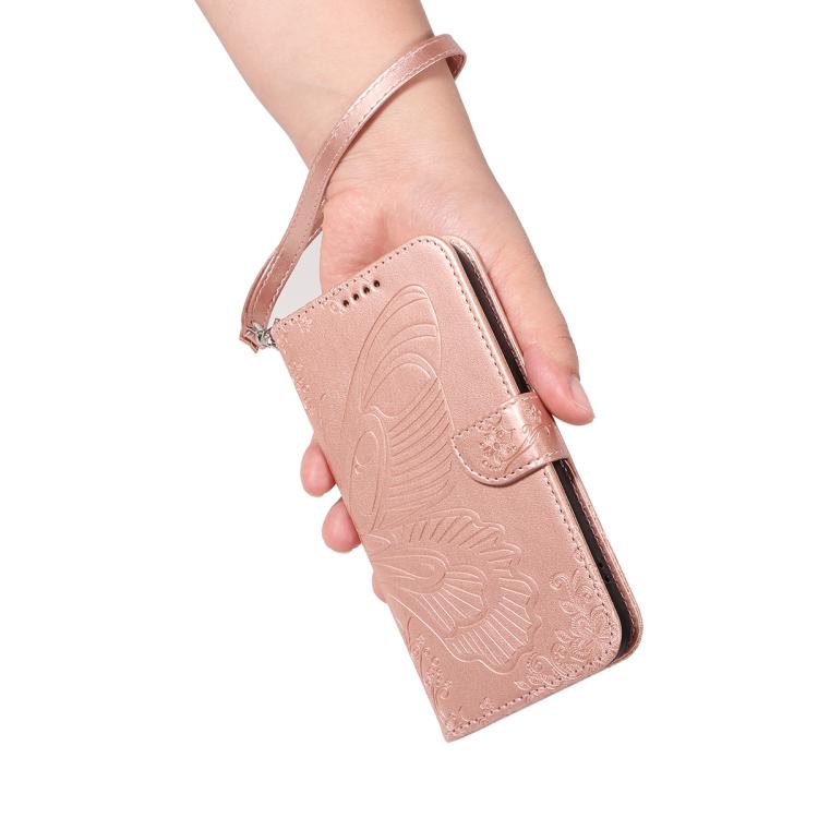 For Huawei Pura 80 Ultra 5G Swallowtail Butterfly Embossed Leather Phone Case(Rose Gold)