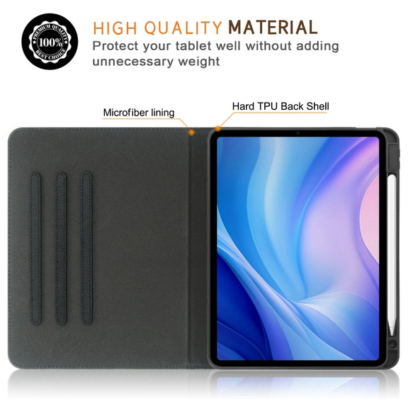 For iPad Air 11 2024 / Pro 11 2022 Front Stand Smart TPU Leather Tablet Case(Black)