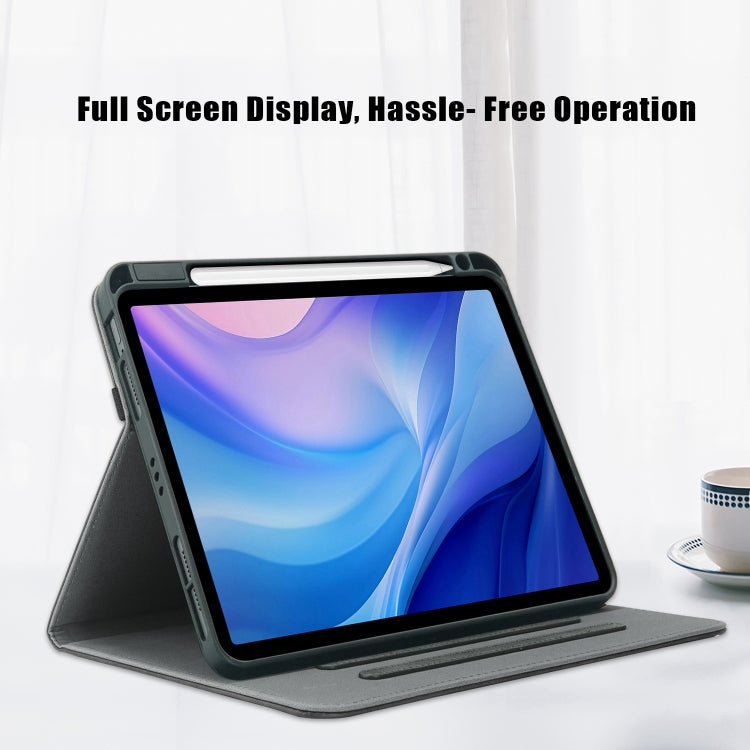 For iPad Air 11 2024 / Pro 11 2022 Front Stand Smart TPU Leather Tablet Case(Black)