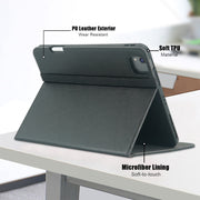 For iPad Air 11 2024 / Pro 11 2022 Front Stand Smart TPU Leather Tablet Case(Black)