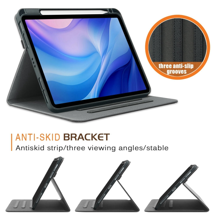 For iPad Air 11 2024 / Pro 11 2022 Front Stand Smart TPU Leather Tablet Case(Black)