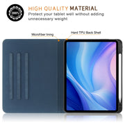 For iPad Air 11 2025 / 2024 Front Stand Smart TPU Leather Tablet Case(Dark Blue)