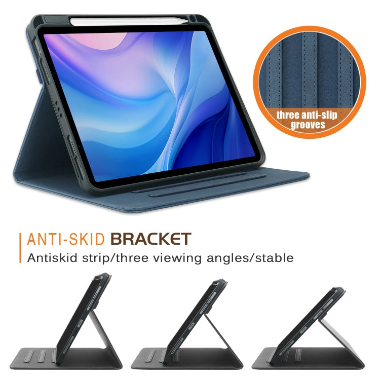 For iPad Air 11 2025 / 2024 Front Stand Smart TPU Leather Tablet Case(Dark Blue)