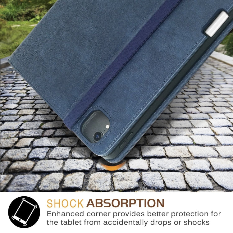 For iPad Air 11 2025 / 2024 Front Stand Smart TPU Leather Tablet Case(Dark Blue)