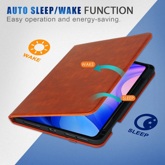For iPad Air 11 2024 / Pro 11 2022 Front Stand Smart TPU Leather Tablet Case(Brown)