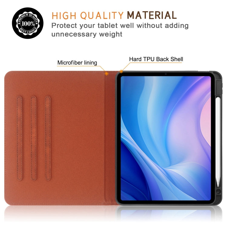 For iPad Air 11 2024 / Pro 11 2022 Front Stand Smart TPU Leather Tablet Case(Brown)