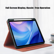 For iPad Air 11 2024 / Pro 11 2022 Front Stand Smart TPU Leather Tablet Case(Brown)