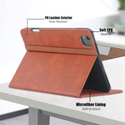 For iPad Air 11 2024 / Pro 11 2022 Front Stand Smart TPU Leather Tablet Case(Brown)