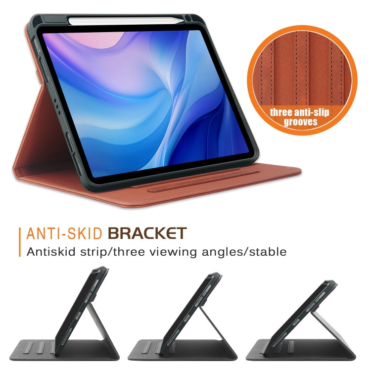For iPad Air 11 2024 / Pro 11 2022 Front Stand Smart TPU Leather Tablet Case(Brown)