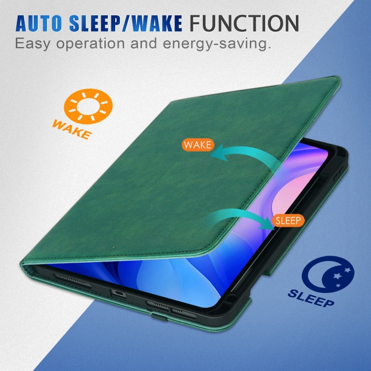 For iPad Air 11 2024 / Pro 11 2022 Front Stand Smart TPU Leather Tablet Case(Green)