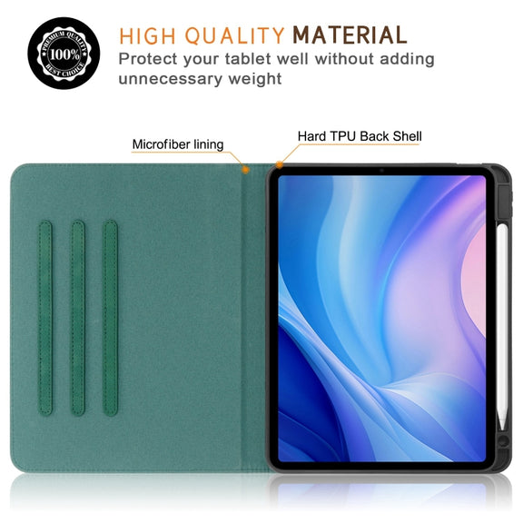 For iPad Air 11 2024 / Pro 11 2022 Front Stand Smart TPU Leather Tablet Case(Green)