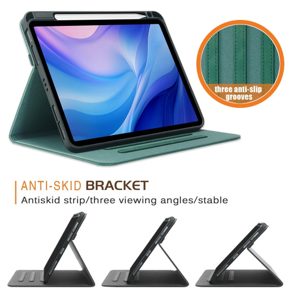 For iPad Air 11 2024 / Pro 11 2022 Front Stand Smart TPU Leather Tablet Case(Green)