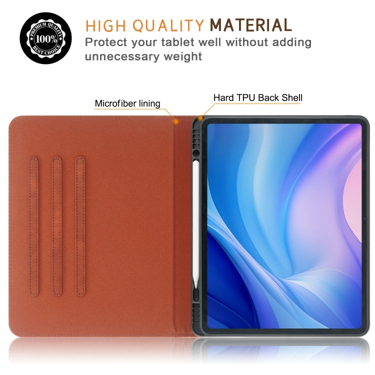 For iPad Air 13 2025 / 2024 Front Stand Smart TPU Leather Tablet Case(Brown)
