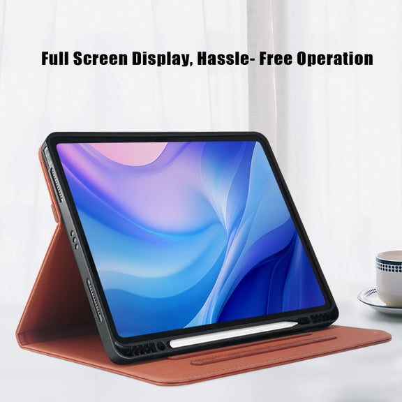 For iPad Air 13 2025 / 2024 Front Stand Smart TPU Leather Tablet Case(Brown)