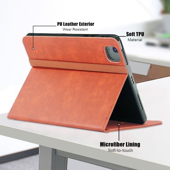 For iPad Air 13 2025 / 2024 Front Stand Smart TPU Leather Tablet Case(Brown)
