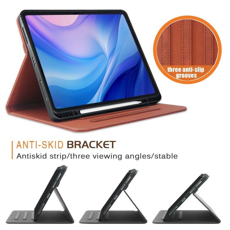 For iPad Air 13 2025 / 2024 Front Stand Smart TPU Leather Tablet Case(Brown)