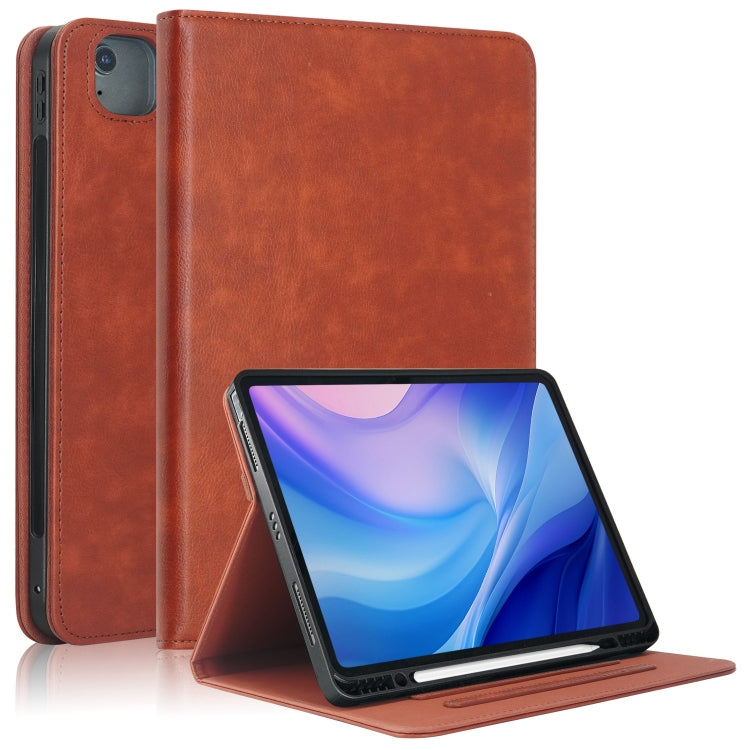 For iPad Air 13 2025 / 2024 Front Stand Smart TPU Leather Tablet Case(Brown)
