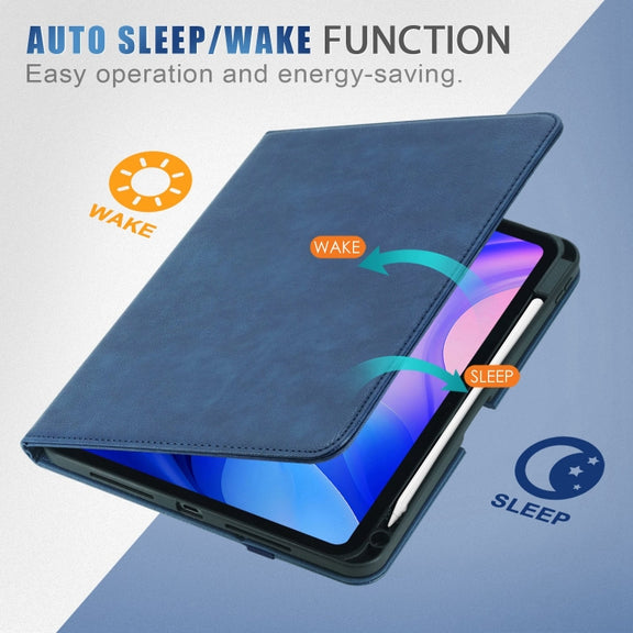 For iPad Pro 11 2024 Front Stand Smart TPU Leather Tablet Case(Dark Blue)