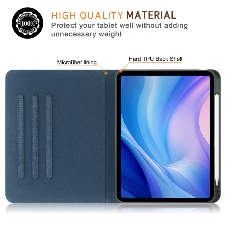 For iPad Pro 11 2024 Front Stand Smart TPU Leather Tablet Case(Dark Blue)