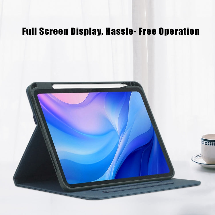 For iPad Pro 11 2024 Front Stand Smart TPU Leather Tablet Case(Dark Blue)
