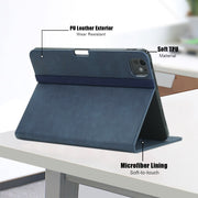 For iPad Pro 11 2024 Front Stand Smart TPU Leather Tablet Case(Dark Blue)