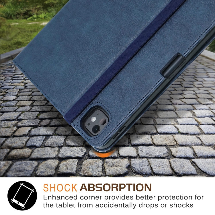 For iPad Pro 11 2024 Front Stand Smart TPU Leather Tablet Case(Dark Blue)