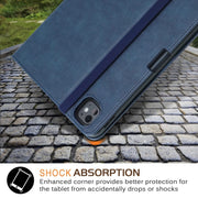 For iPad Pro 11 2024 Front Stand Smart TPU Leather Tablet Case(Dark Blue)
