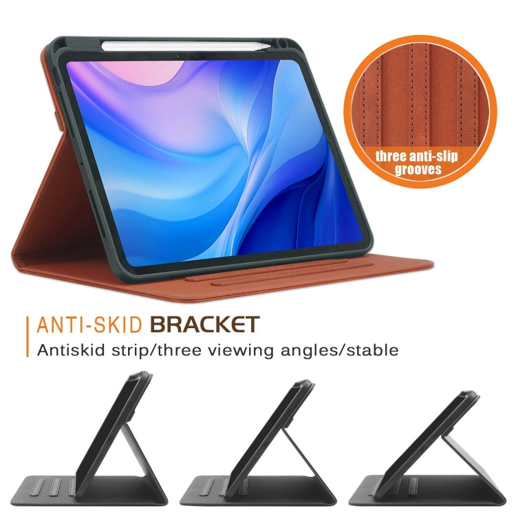 For iPad Pro 11 2024 Front Stand Smart TPU Leather Tablet Case(Brown)