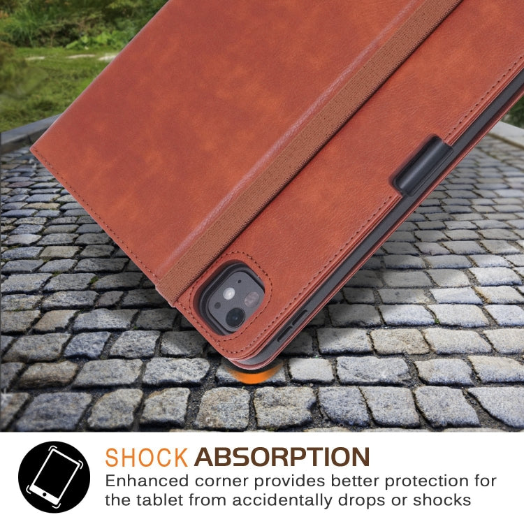 For iPad Pro 11 2024 Front Stand Smart TPU Leather Tablet Case(Brown)