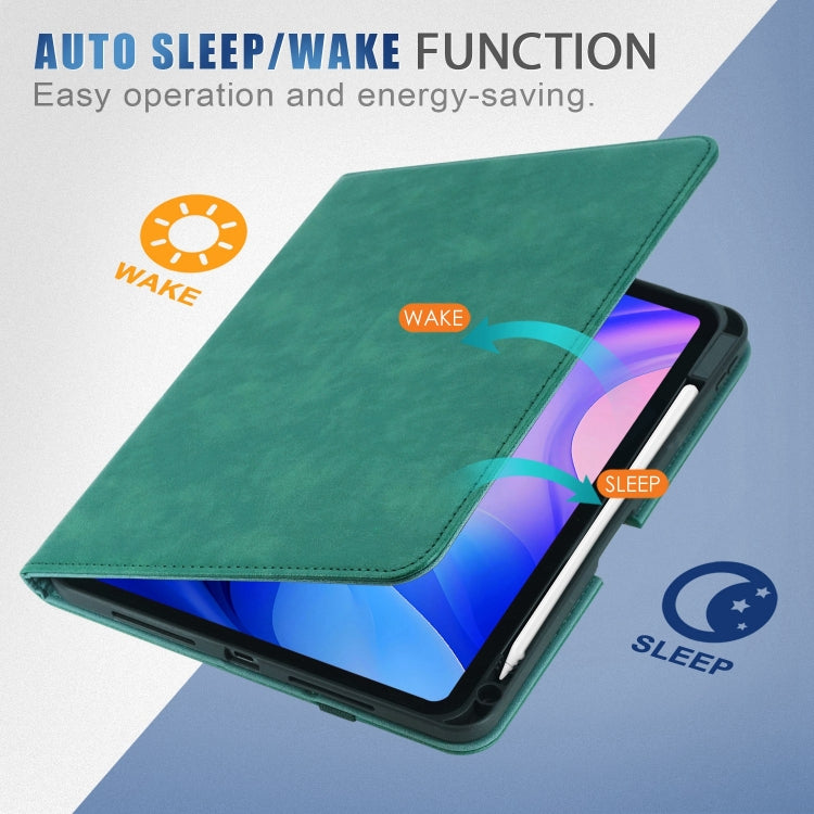 For iPad Pro 11 2024 Front Stand Smart TPU Leather Tablet Case(Green)