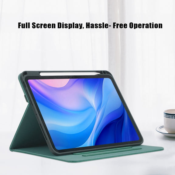 For iPad Pro 11 2024 Front Stand Smart TPU Leather Tablet Case(Green)