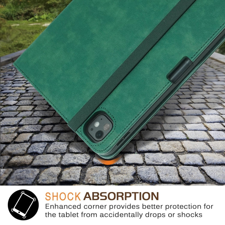 For iPad Pro 11 2024 Front Stand Smart TPU Leather Tablet Case(Green)