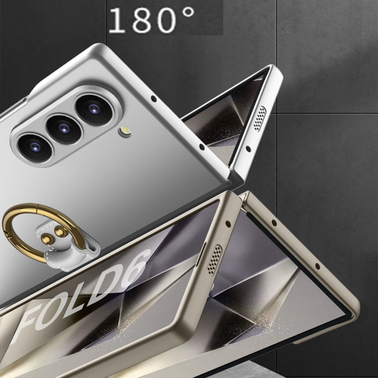 For Samsung Galaxy Z Flip6 GKK Accurate Hole Ultra-thin PC Phone Case with Ring Holder(Silver)