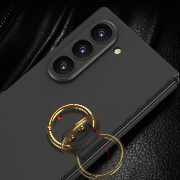 For Samsung Galaxy Z Flip6 GKK Accurate Hole Ultra-thin PC Phone Case with Ring Holder(Silver)