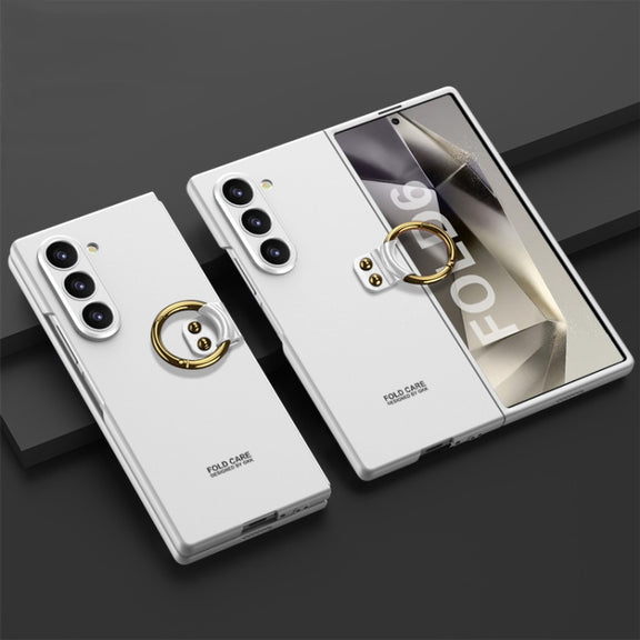 For Samsung Galaxy Z Flip6 GKK Accurate Hole Ultra-thin PC Phone Case with Ring Holder(Silver)