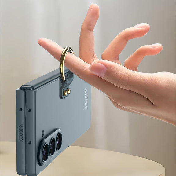 For Samsung Galaxy Z Flip6 GKK Accurate Hole Ultra-thin PC Phone Case with Ring Holder(Silver)