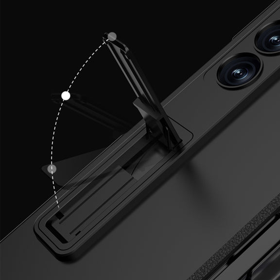 For Samsung Galaxy Z Fold6 GKK Integrated Full Coverage Magnetic Fold Phone Case with Pen Slot, Not Included Pen(Night Green)