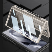 For Samsung Galaxy Z Fold6 GKK Integrated Full Coverage Magnetic Fold Phone Case with Pen Slot, Not Included Pen(Night Green)