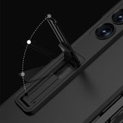 For Samsung Galaxy Z Fold6 GKK Integrated Full Coverage Magnetic Fold Phone Case with Pen Slot, Not Included Pen(Green)