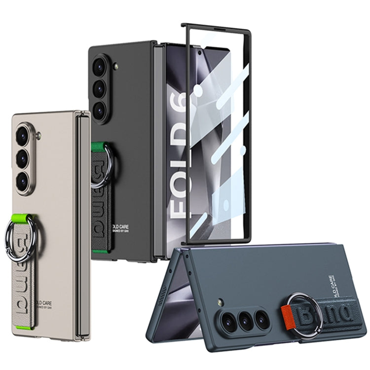 For Samsung Galaxy Z Fold6 GKK Integrated Accurate Hole Side Wrist Strap Ring Phone Case(Grey)