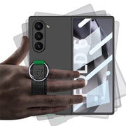 For Samsung Galaxy Z Fold6 GKK Integrated Accurate Hole Side Wrist Strap Ring Phone Case(Black)