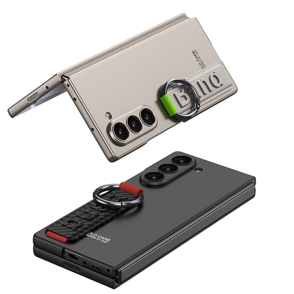For Samsung Galaxy Z Fold6 GKK Integrated Accurate Hole Side Wrist Strap Ring Phone Case(Green)