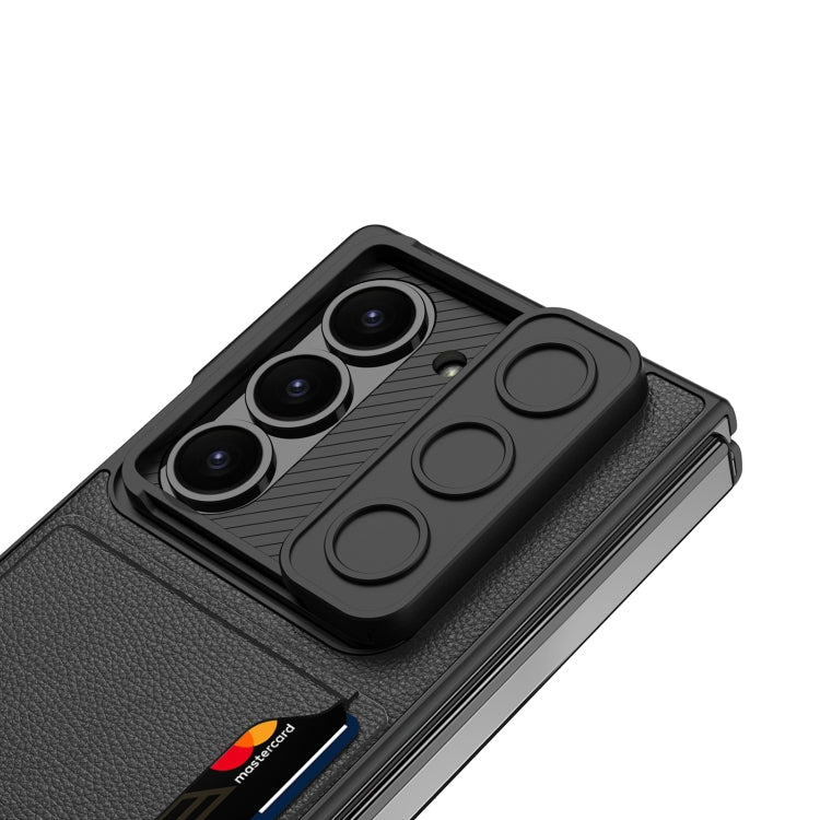 For Samsung Galaxy Z Fold6 GKK Integrated Ultra-thin Sliding Window Card Slot Phone Case(Silver)