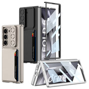 For Samsung Galaxy Z Fold6 GKK Integrated Ultra-thin Sliding Window Card Slot Phone Case(Titanium Gray)