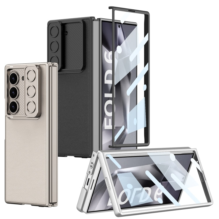 For Samsung Galaxy Z Fold6 GKK Integrated Ultra-thin Sliding Window Leather Phone Case(Green)
