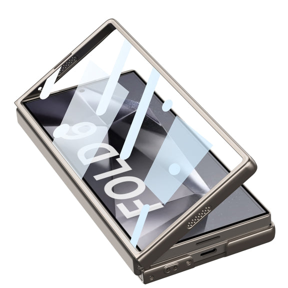 For Samsung Galaxy Z Fold6 GKK Integrated Ultra-thin Sliding Window Leather Phone Case(Green)