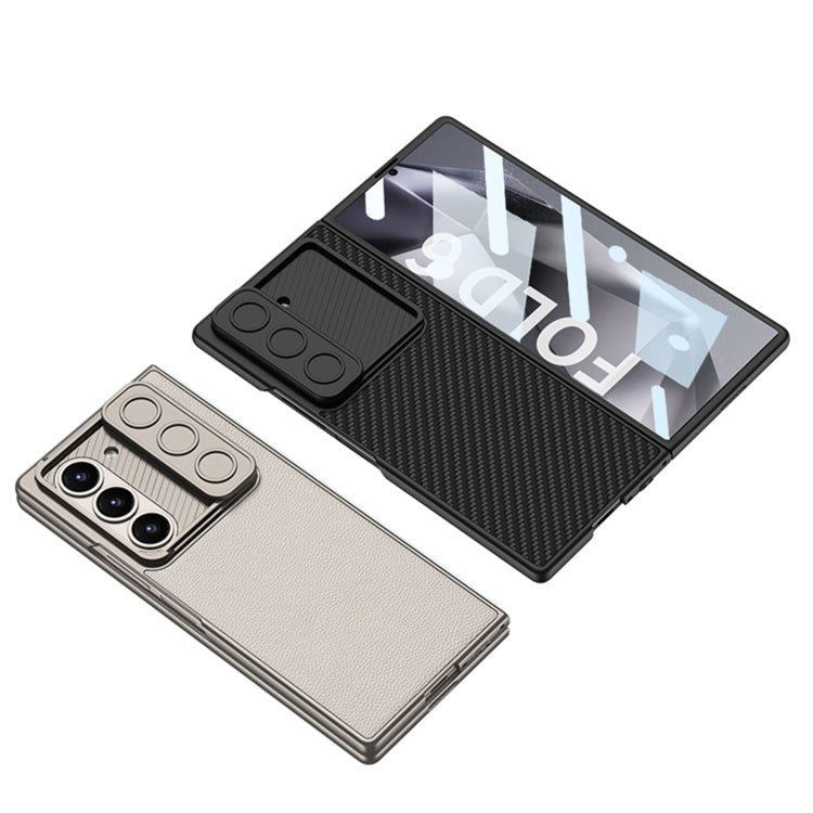 For Samsung Galaxy Z Fold6 GKK Integrated Ultra-thin Sliding Window Leather Phone Case(Green)
