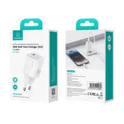 USAMS CC248 20W USB-C / Type-C GaN Fast Charger, EU Plug(White)