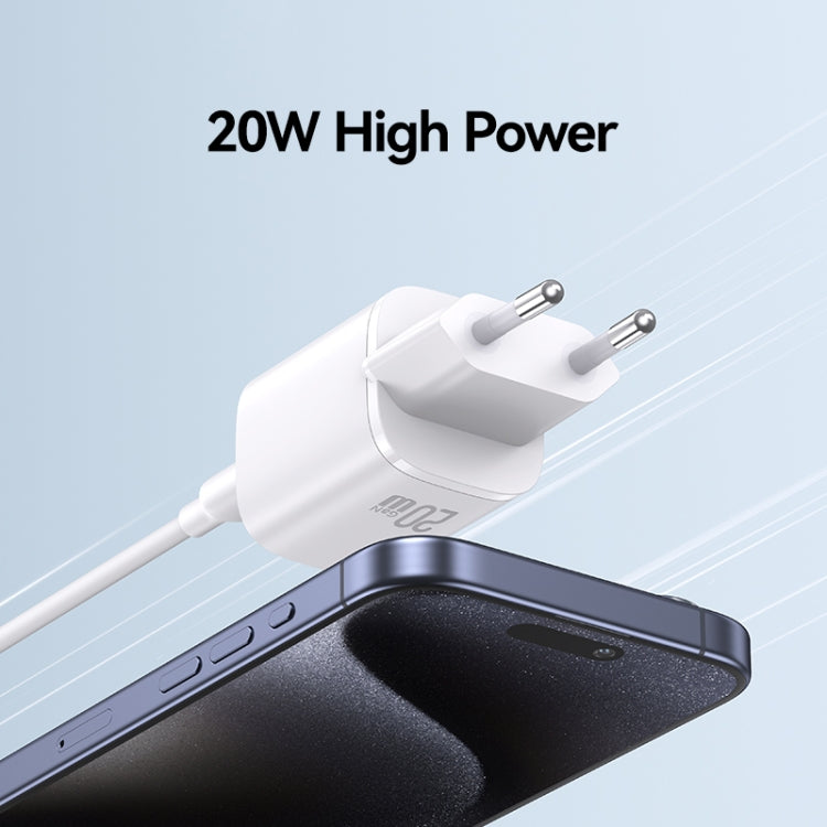 USAMS CC248 20W USB-C / Type-C GaN Fast Charger, EU Plug(White)